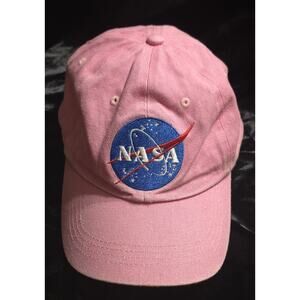 NASA logo Embroidered Hat Pink Adjustable 100% Cotton .